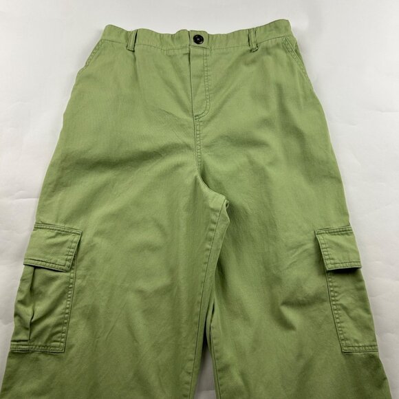 Wild Fable Spring Green Lightweight Canvas Wide Leg Cargo Pant M - Picture 2 of 7
